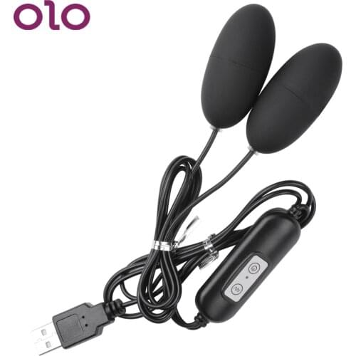 OLO Dual Vibrating Egg USB Bullet Vibrator Clitoris Stimulator 12 Speed Sex Toys for Woman Female Masturbation Adult Product