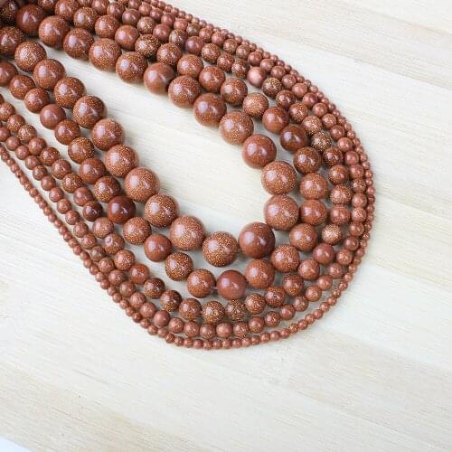 Whosale Natural Goldstone Loose Beads Round 4mm,6mm,8mm,10mm,12mm Semi-precious Stone Beads DIY Jewelry For Necklace Bracelet