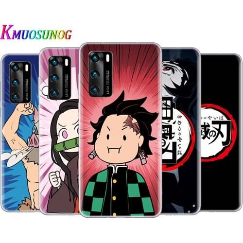 Transparent Cover Anime Demon Slayer For Huawei P40 Lite E P30 P20 P10 P9 P8 Pro Plus Lite mini 2019 Phone Case