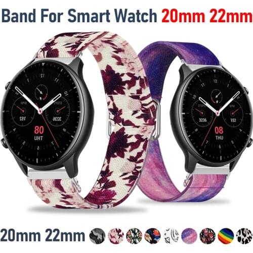 New Adjust Elastic Nylon Sports Wrist Strap for Huami Amazfit GTR 2 2e Watch Watchband for 20mm 22mm Smart Watch Band Bracelet