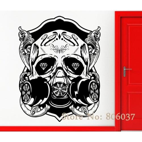Removable DIY Wall Stickers Vinyl Decal Skull Scary Cool Gothic Decor Rock n Roll Special Home Decor Mural adesivo WA-31
