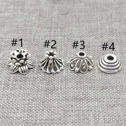 925 Sterling Silver Bead Caps Spacers for Bracelet Bulk Flower Bead Cone Caps