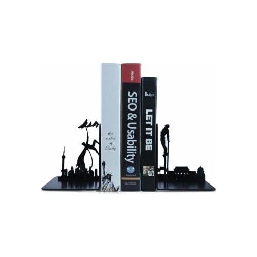 Lovely simple animation creative student by Bookends Book Plate desktop office telescopic iron bracket metal TV home decorations