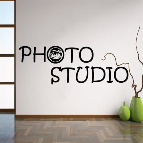 Photography Studio Sign Wall Decal Window Sticker Eye Camera Art Decor for Business Room Office Salon Photo Studio Decor HY1183