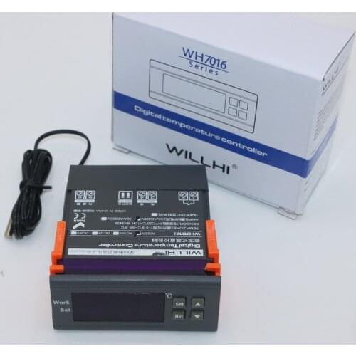 1pcs WILLHI New Digital Temperature Controller Thermostat WH7016E 220V Measure Range: -9.9 ~ 99.9 degree C