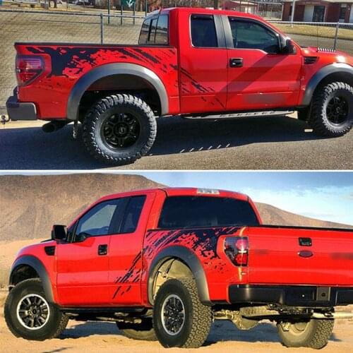 Mudslinger body rear tail side graphic vinyl decalsbody rear tail side graphic vinyl decals for Ford FORD F150 RAPTOR 2009 2014