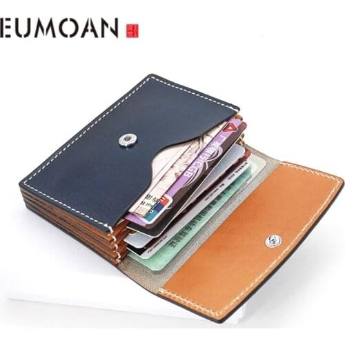 Tanning cowhide organ pack female leather hand Vintage card bag drivers license small wallet