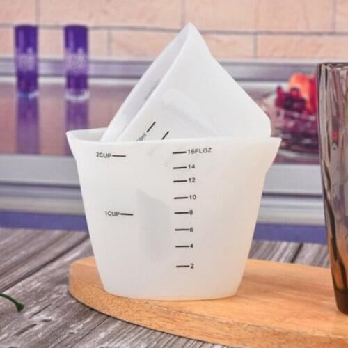 High Quality 500ml & 250ml Reusable Silicone Measuring Cups Resin Mixing Cups Epoxy Casting Molds Acrylic Paint Pouring Cups