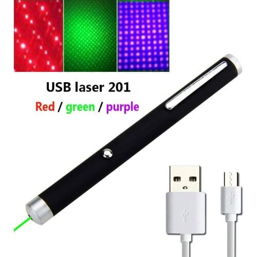 Green USB charging laser portable laser pointer 201 5MW 532nm, far radiation 500-1000m, suitable for lectures and conferences