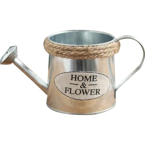 Iron Flower Pot Balcony Flower Holder Vintage Style Metal Garden Plant Planter Decor Pot for Home Decoration JAN88