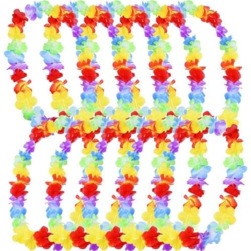 10~50pcs New Popular Flower Garlands Necklace Seaside Resort Hawaiian Tropical Beach Party Wreath Decoration Party Supplies
