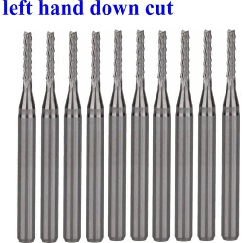 10Pcs 3.175x1.5x8.5mm left hand down cut Corn Teeth Bit PCB Mill Cutter End Mill