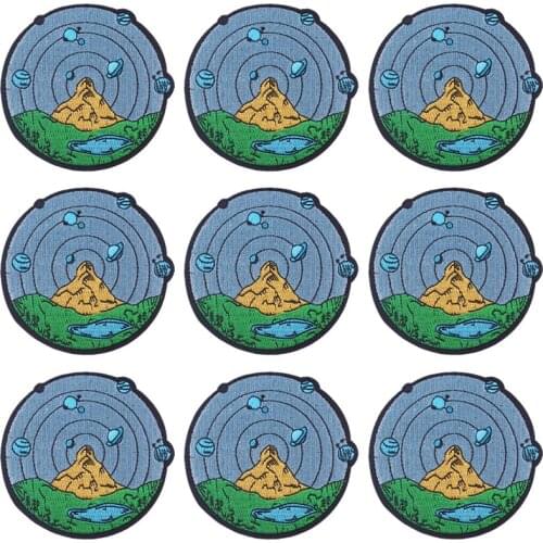 10Pcs/Set Outdoor Embroidered Patch For Clothing Iron On DIY Adventure Embroidery Patches For Clothes Applique For Badges Stripe