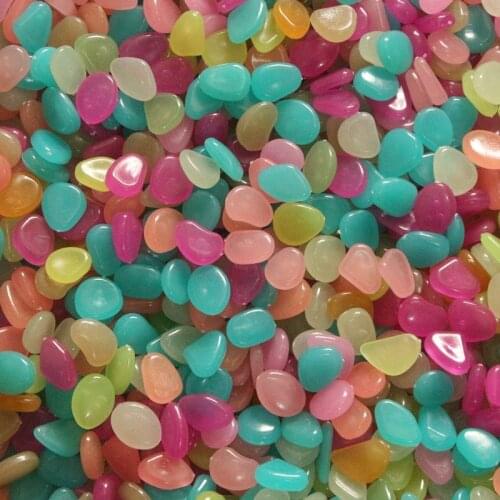 10Pcs/ Bag Pretty Lovely Luminous Light-emitting Artificial Pebble Stone Fish Tank Aquarium Stone Decoration