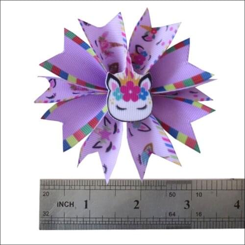 100 Girl 3.5" Fairy Hair Bow Clip A- Unicorn Rainbow LO Doll Surprise Baby