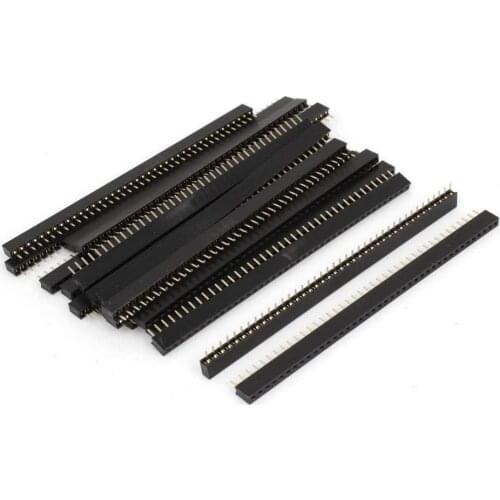 100Pcs 2.0mm 40 Pin 1x40 Single Row Male and Female Breakable Pin Header PCB JST Connector Strip for Arduino Black