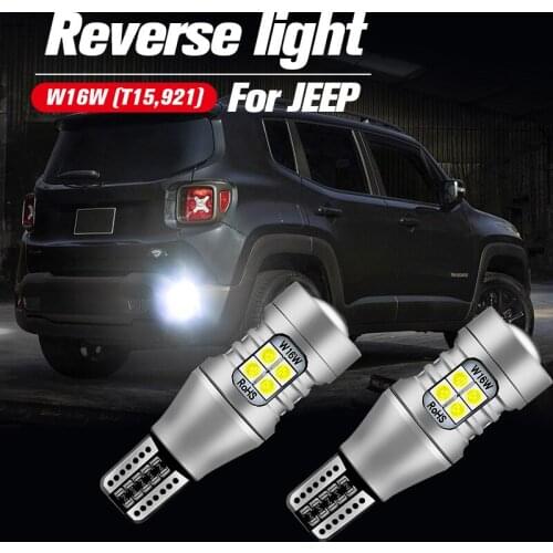 2pcs LED Reverse Light Blub Backup Lamp W16W T15 921 Canbus For JEEP Compass Renegade Patriot 2007-2017 Grand Cherokee 2014-2019