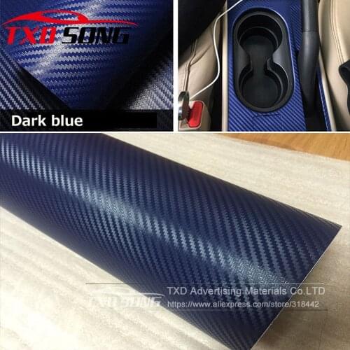 30x127CM(12"X50") Dark blue 3D Carbon Fiber Wrap Car Wrapping Foil 3D Carbon Fiber Car Sticker 3D carbon fiber film Sticker