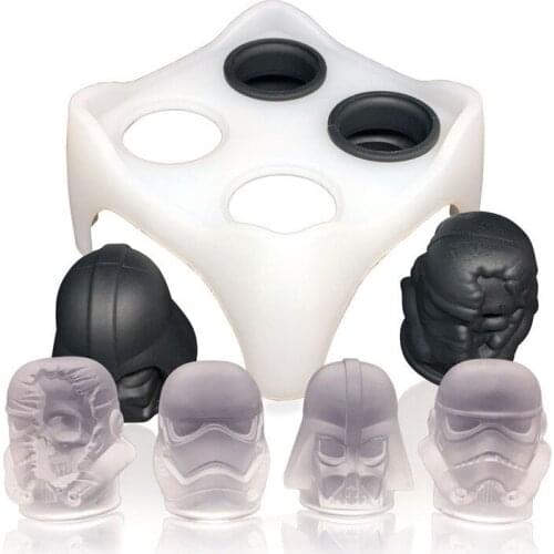 4 Holes 3D Skull Samurai Helmet Ice Cube Tray Halloween Homemade Ghost Soldier Ice Cube Mold PUBG Helmet Ice Cream Mould