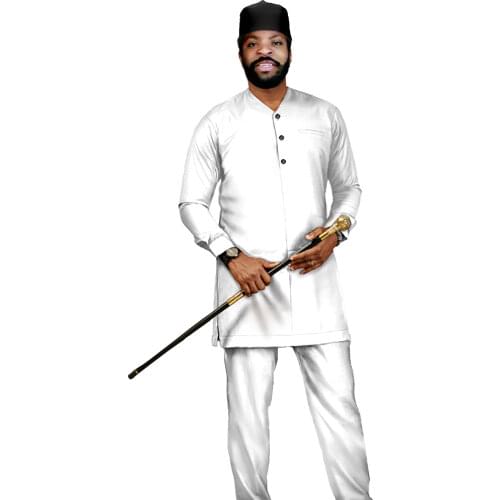 Africa Clothes for Men Dashiki Men Set Bzain Rich African Traditional Clothing Top+Pants V2116028