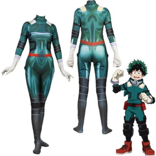 Anime Halloween Jumpsuit Boku no Hero Academia Deku Izuku Midoriya Costume My Hero Academia Cosplay Bodysuit Zentai Suit