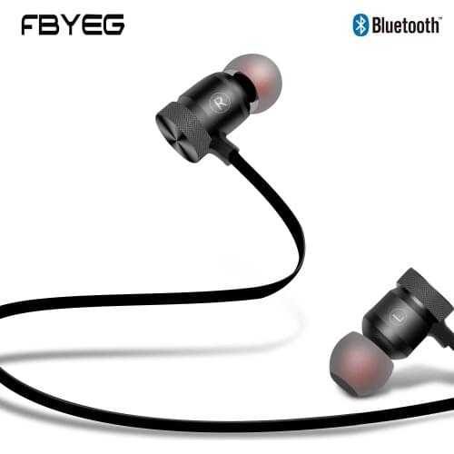FBYEG C40W Bluetooth Earphone Wireless headphone Sport Bass hifi Headset Stereo Earbuds Magnetic Earpiece with Microphone
