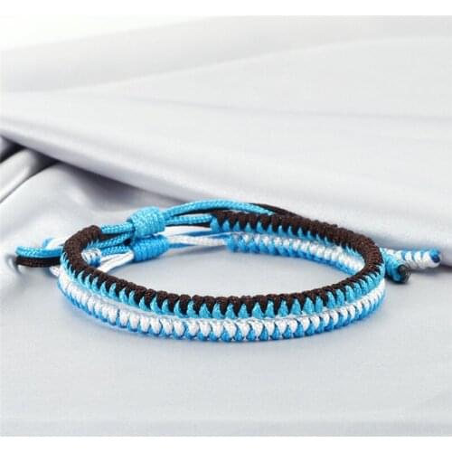 2 pcs Adjustable Tibetan Bracelet Men Charm Braided Rope Knot Lucky Friendship Bracelets&Bangle For Women Couple Fashion Jewelry