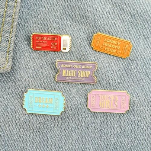 5 Styles Lettered Stamp Badges Brooches Various Fun Functions Denim Enamel Lapel Pins Gifts For Couple Friends Jewelry Wholesale