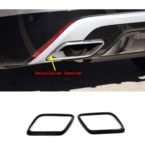 For Land Rover Range Rover Velar 17-21 Stainless Steel Black Car Exhaust Pipe Tail pipes silencer Cover Stickers Car Accessories