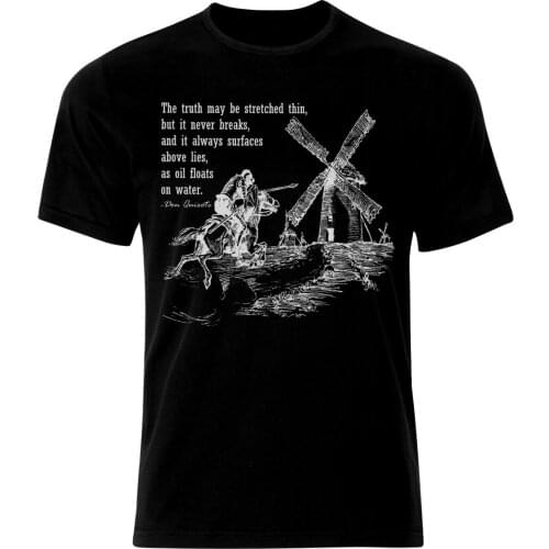 Don Quixote Sancho Panza Quotes Picasso Miguel de Cervantes T-Shirt. Summer Cotton Short Sleeve O-Neck Mens T Shirt New S-3XL