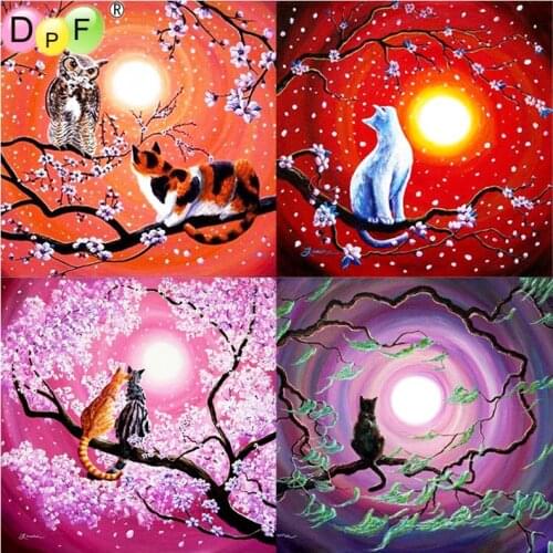 DPF Diamond Painting cartoon cats Magic Cube Cross Stitch Art Crafts DIY 5D Full Round Diamond Embroidery Mosaic Home Decor Gift