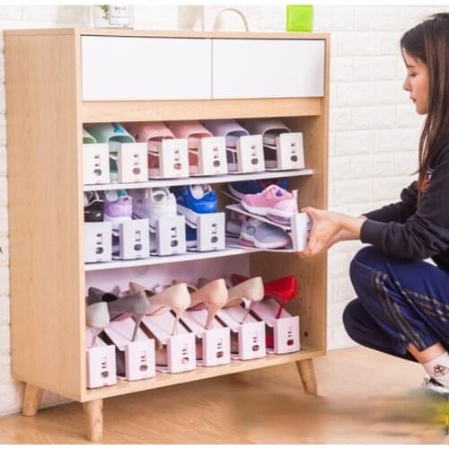 GY Double-Layer Shoe Rack Shoes Holder Adjustable Shoe Storage Second Generation Layered Rack Put on Shoes Device Shoe Cabinet