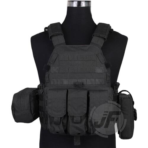 Emerson Tactical Modular MOLLE Vest LBT-6094A Plate Carrier Combat Vest w/ M4 M16 5.56 .223 Magazine Pouches Black