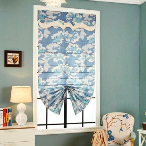 European Fan-shaped Roman Blinds Blackout Roller Blinds Lifting Curtains for Living Room Bedroom Office Roman Blinds Custom
