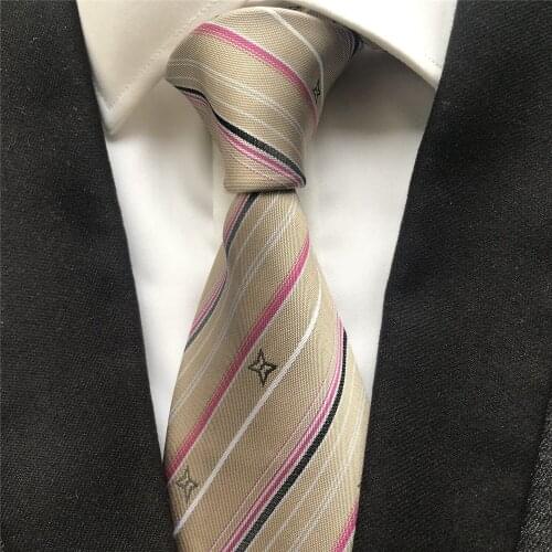 10 cm Width New Design Mens Ties Jacquard Woven Neck Tie Corbatas Stripes with Stars Neckties for Men