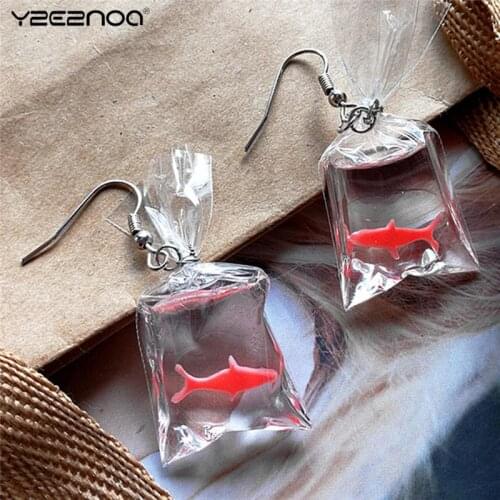 Anti Allergy Graceful Joker Eardrop Fancy Cute Koi Fish Water Bag Dangle Earrings Creative New Trendy Girls Brincos