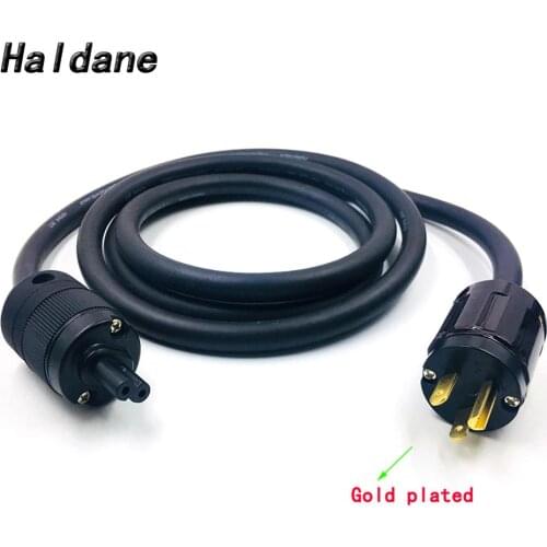 Haldane HIFI Gold/Rhodium plated US AC Power Cord Cable with firgure 8 C7 IEC Connector Power Cable for Furutech Power CORD
