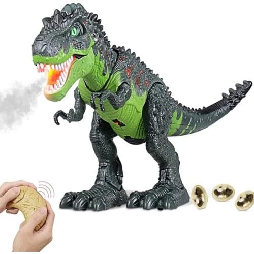 Remote Control Dinosaur Toys Spray Tyrannosaurus Rex RC Animal Robot Model Laying Eggs Lighting Walking Kids Pet Boys Gifts