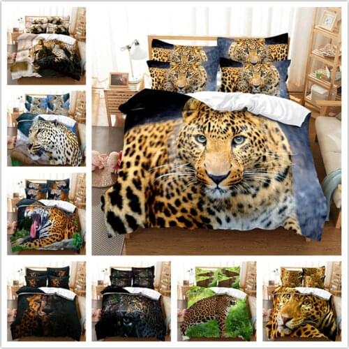 Leopard 1 Bedding Duvet Cover Set 3d Digital Printing Bed Linen Fashion Design Comforter Cover Bedding Sets Bed Set