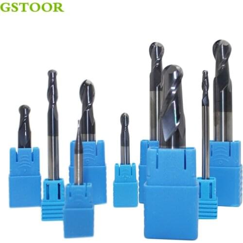 1PC HRC50 Ball End Mill 2 Flute cutting 4mm 5mm milling tungsten steel auger milling cutter