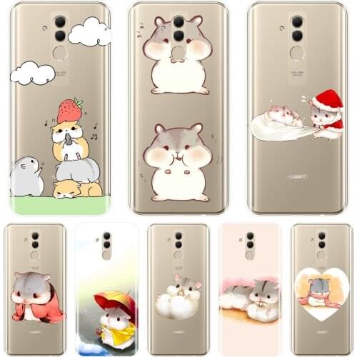 Christmas Hamster Kawaii Cute Soft Back Cover For Huawei Mate 9 10 20 Lite Phone Case Silicone For Huawei Mate 7 8 9 10 20 Pro