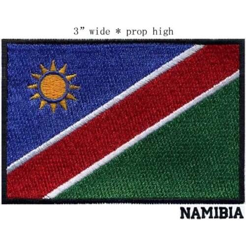 3" wide Namibia embroidery flag patch for embroidered patches/red stripes/ sun spangle
