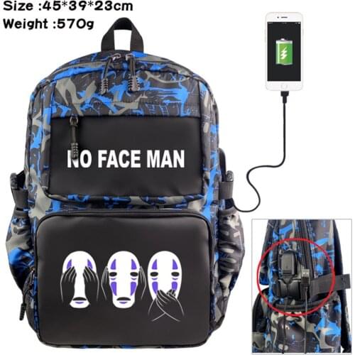 Anime My Neighbor Totoro Nylon Backpack Casual Schoolbag USB Cartoon Zipper Student Teenger Travel Laptop Bag Bookbag Knapsack