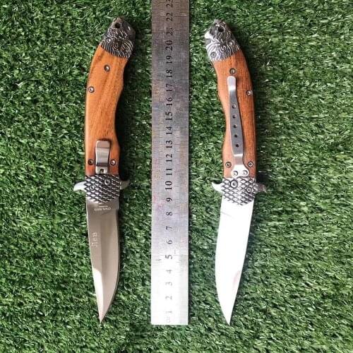 New Folding Knives 7Cr17 Blade Wood Handle Outdoor Tactical Camping Survival Pocket Knife EDC Tools