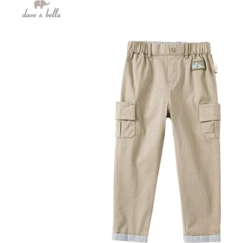 DBS16289-K dave bella autumn 5Y-13Y kids boys fashion floral pockets pants children boutique casual full-length pants