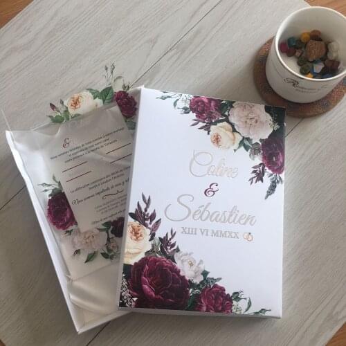 Card Greeting Card Custom Wedding Part Supplies Wedding Invitations with Box 10PCS