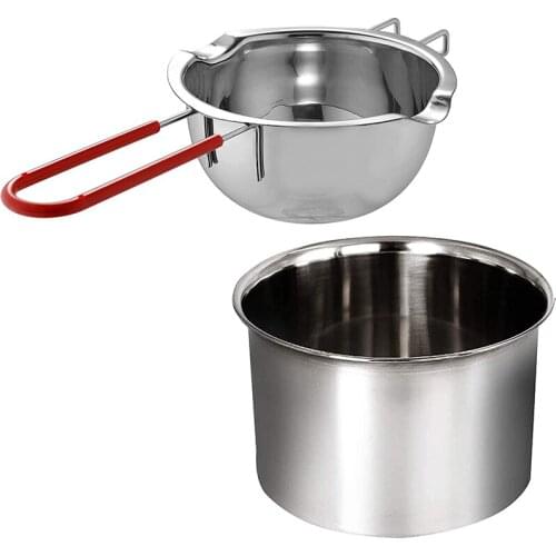 Double Boiler Melting Pot with Heat Resistant Handle, Large Capacity Chocolate Melting Pot for Butter Candy (400ML)