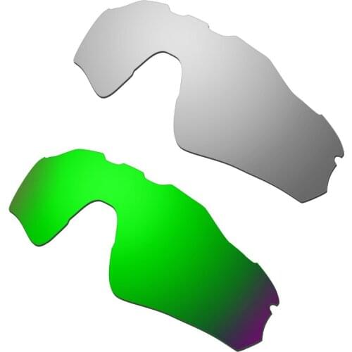 2 Pairs For Radar EV Path Polarized Replacement Lenses Silver & Green 100% UVA & UVB Protection