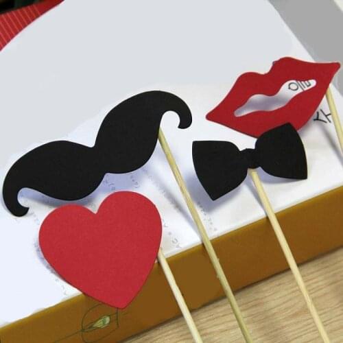 Festival supplies 10pcs/set Photo Booth Props Photography mask paper Card Wedding/birthday/baby shower Party event gift lip/hat