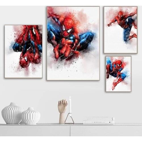 Marvel Avengers Superhero Canvas Painting Spiderman Movie Posters and Prints Wall Art Picture for Living Room Home Decor Cuadros